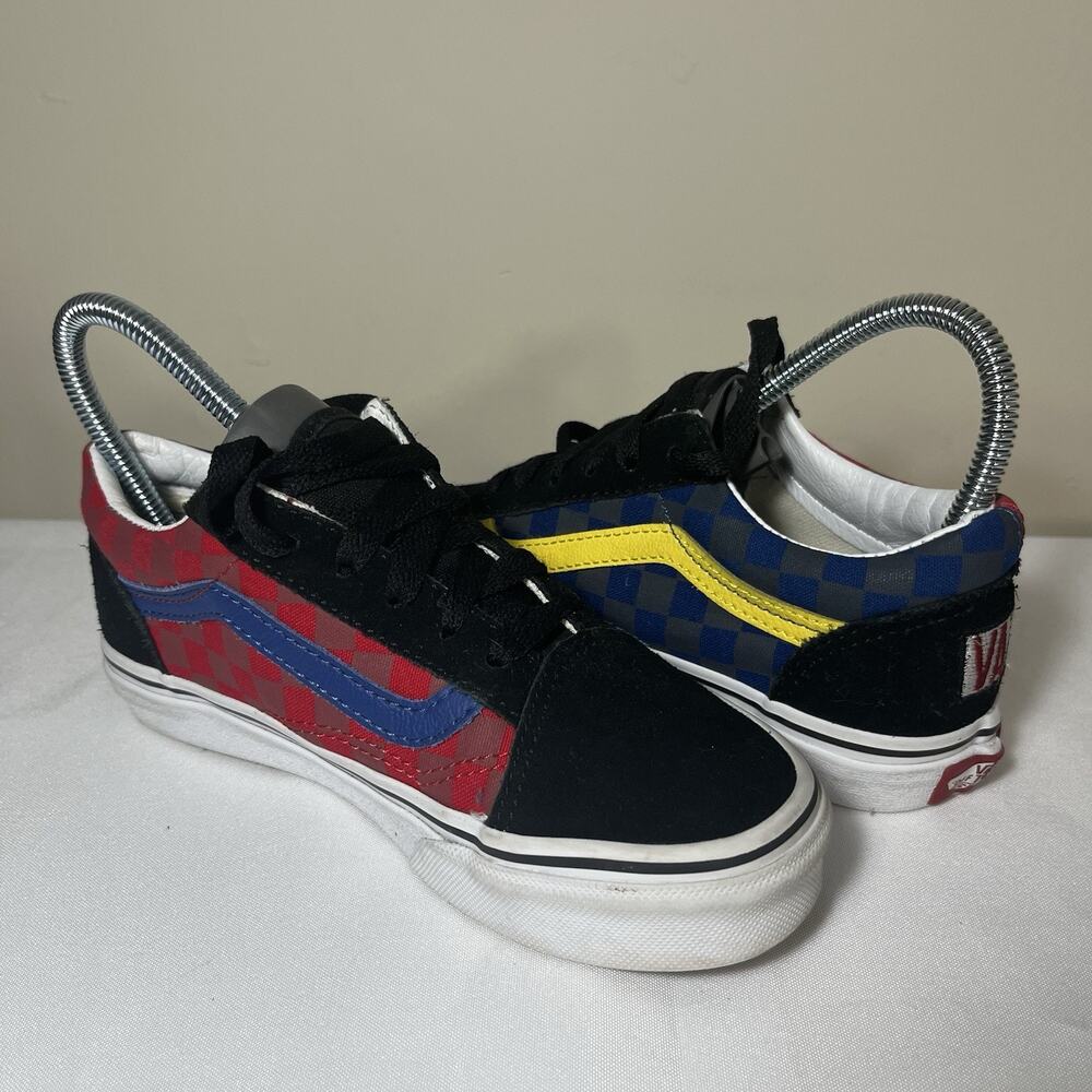 Vans Old Skool Black Blue‎ Yellow Red Canvas Suede Shoes 500714 | SIZE 1